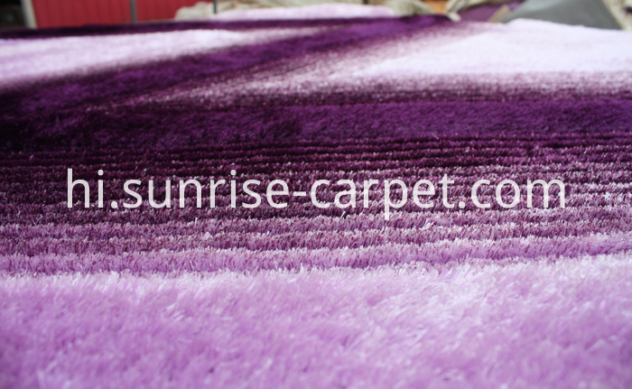 रेशम 3 डी और 4 डी झबरा गलीचा बैंगनी Silk 3D &4D Shaggy Rug Purple